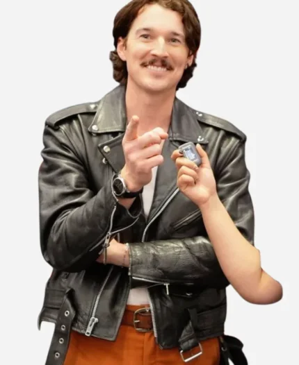 Movie Night Swim 2024 Bryce McGuire Black Biker Leather Jacket