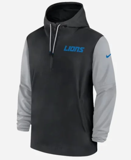 NFL 2024 Nike X Detroit Lions Grey And Black Zip-Up Hoodie