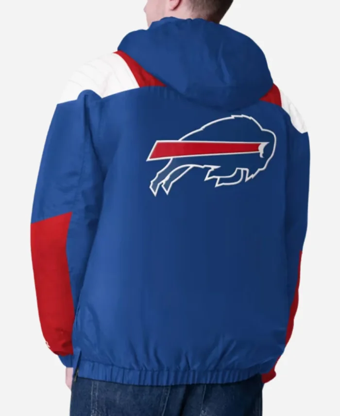 NFL Starter Buffalo Bills Blue and Red Hooded Pullover Jacket For Sale