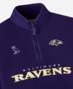 NFL X OVO Baltimore Ravens Quarter Zip Mock Neck Fleece
