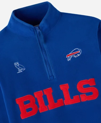 NFL X OVO Buffalo Bills Quarter Zip Mock Neck Fleece