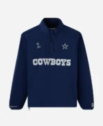 NFL X OVO Dallas Cowboys Quarter Zip Mock Neck Navy Blue Fleece
