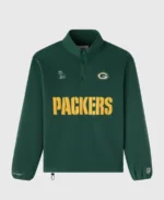 NFL X OVO Green Bay Quarter Zip Mock Neck Green Fleece