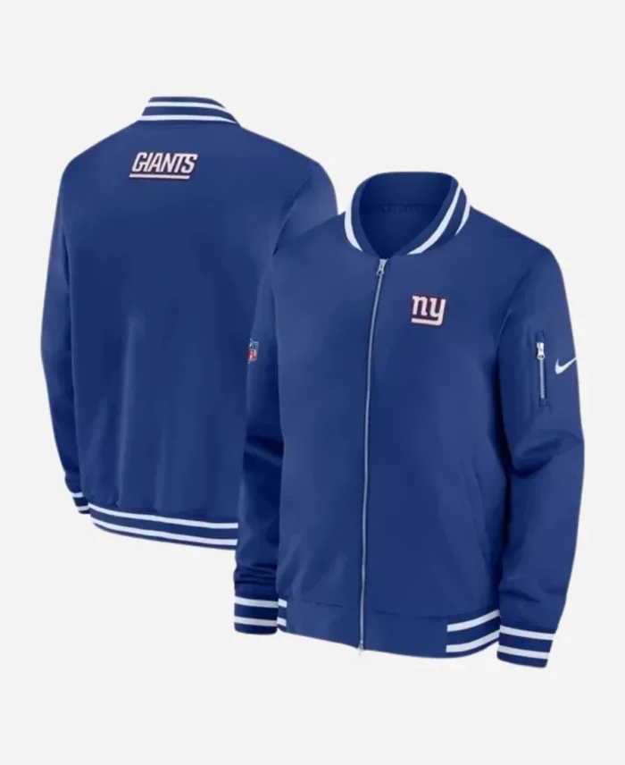 New York Giants Sideline Coaches Blue Bomber Jacket