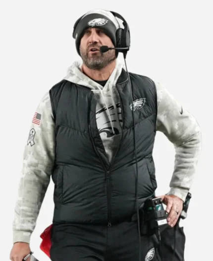 Nick Sirianni 2024 Philadelphia Eagles Black Puffer Vest