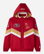 OVO San Francisco 49ers Sideline Red Puffer Jacket