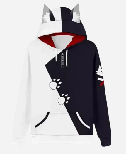 Ookami Mio BlackWhite Pullover Hoodie