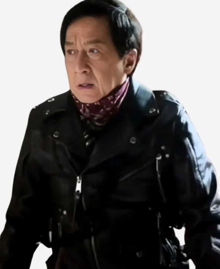 Panda Plan Jackie Chan Leather Black Jacket