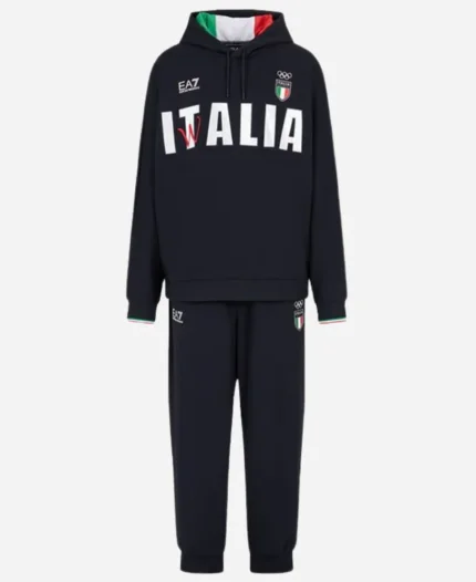 Paris 2024 Italia Team Black Uniform Tracksuit For Unisex