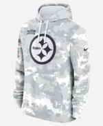 Pittsburgh Steelers 2024 Mike Tomlin Salute to Service Camo Grey Hoodie For Sale