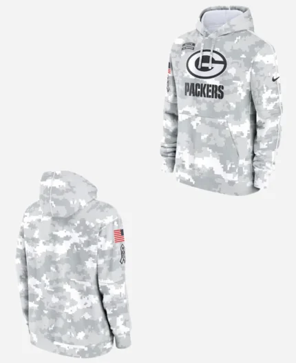 Salute To Service Green Bay Packers Camo 2024 Hoodie