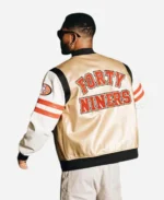 San Francisco 49ers Metallic Bomber Gold Jacket For Unisex