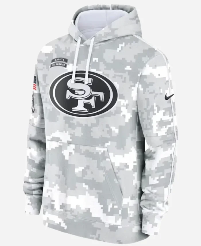 San Francisco 49ers Salute To Service Camo 2024 Pullover Hoodie 