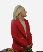 Santa Bootcamp 2022 Emily Kinney Red Wool Coat