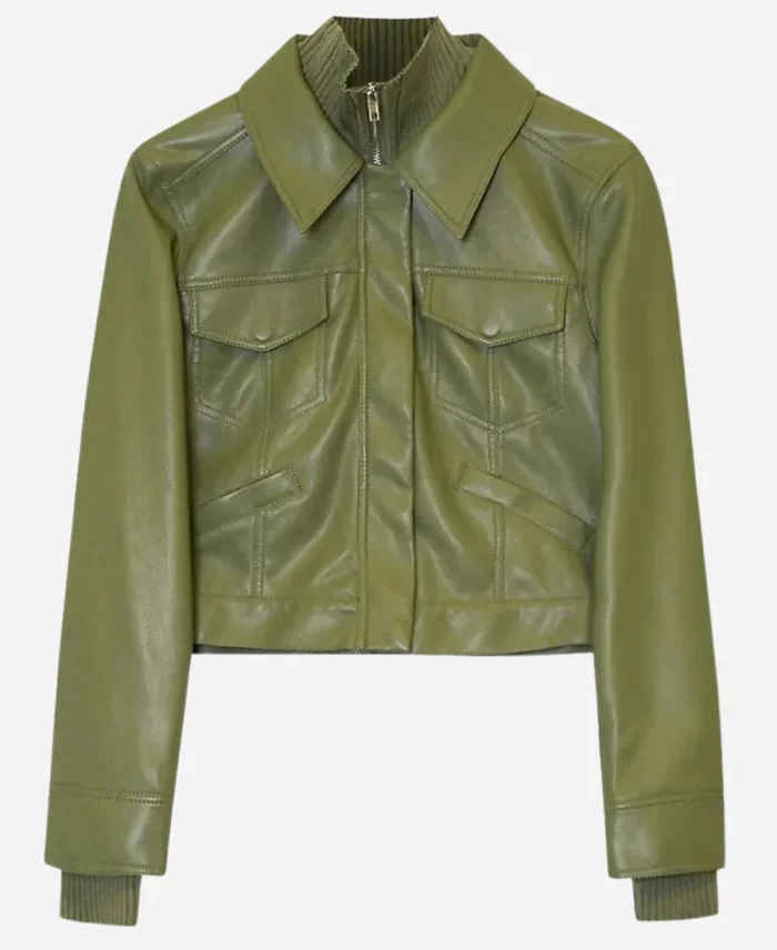 Sharon Newman Green Leather Jacket