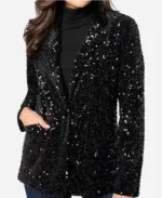 Sherri 2024 Rachel Boesing Black Sequin Blazer For Sale