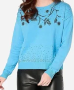 Sherri 2024 Stacy London Blue Floral Sweater for Women