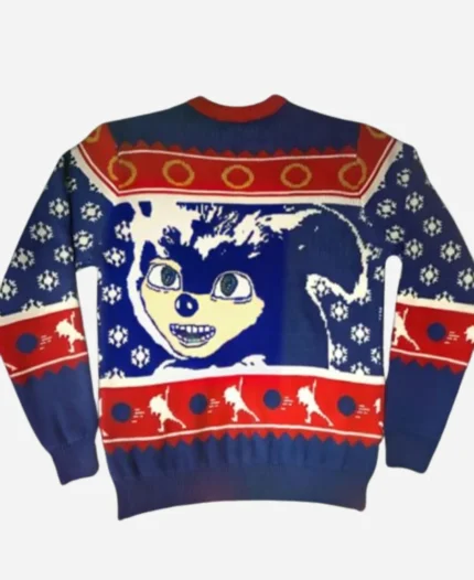 Sonic The Hedgehog 2024 Blue Christmas Ugly Sonic Sweater For Sale