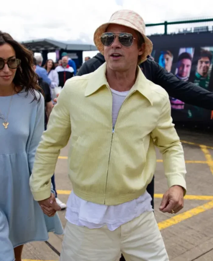 Sonny HayesF1 British Grand Prix Brad Pitt Yellow Cotton Jacket