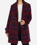 Stana Katic Plaid Coat