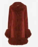 Taylor Swift Kansas City Chiefs vs Houston Texans Game Red Faux Fur Coat