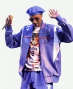 Team USA Olympics 2024 Snoop Dogg Purple Leather Jacket