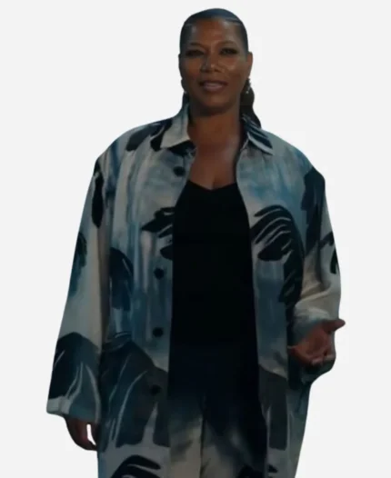 The Equalizer S5 Queen Latifah Palm Leaf Print Coat