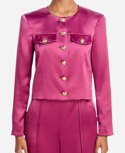 The Today Show Hoda Kotb Contrast Pink Trim Jacket For Women