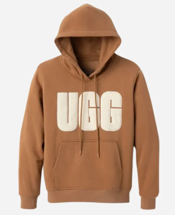 UGG Rey Fuzzy Logo Pullover Hoodie