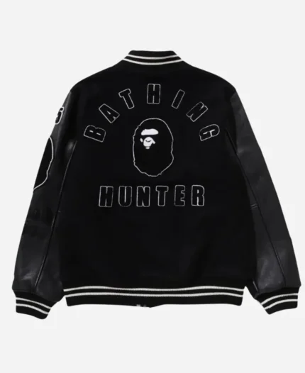 Unisex BAPE x Bounty Hunter Letterman Varsity Bomber Jacket For Sale