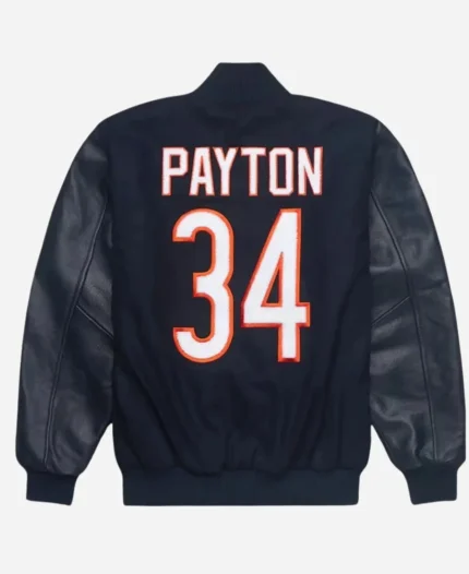 Walter Payton X Starter Navy Blue varsity Jacket For Unisex