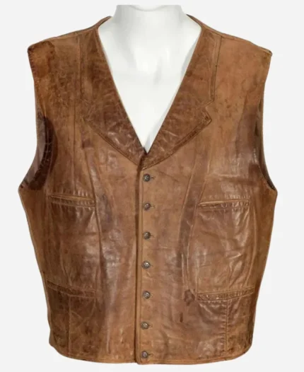 Wil Andersen Movie The Cowboys John Wayne Distressed Leather Vest