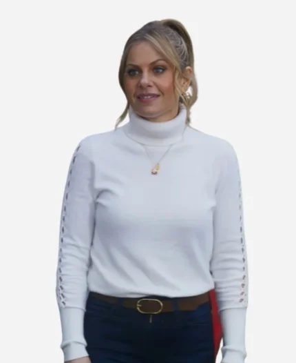 A Christmas Less Candace Cameron Bure Neck White Jumper