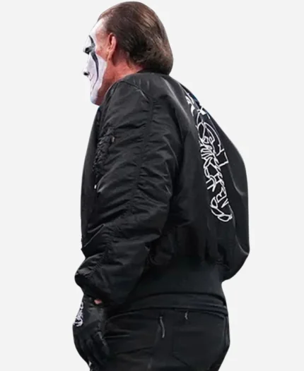 AEW Dynamite 2023 American Wrestler Sting Black Bomber Jacket