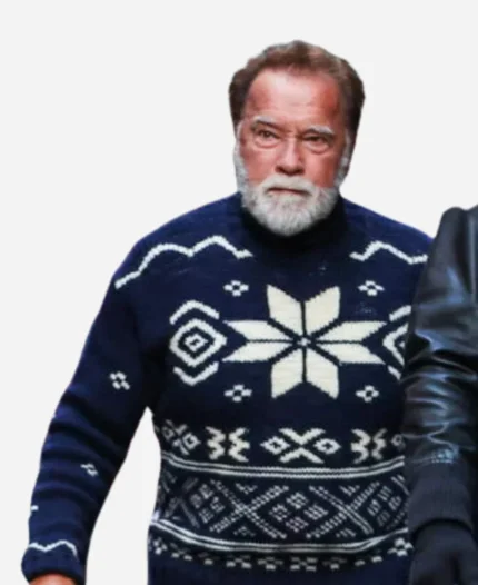 ARNOLD SCHWARZENEGGER THE MAN WITH THE BAG Blue Rollneck Jumper Sweater