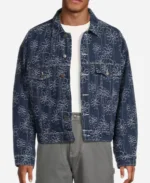 Access Hollywood Scott Evans Floral Print Denim Jacket For Men's