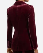 After Midnight 2024 Taylor Tomlinson Maroon Velvet Blazer