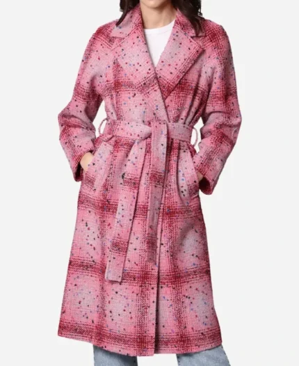 Alana Movie Holiday Touchdown A Chiefs Love Story 2024 Hunter King Pink Plaid Coat