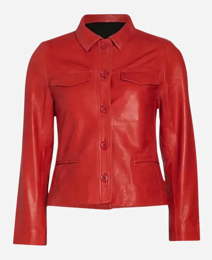 Andrea Martin Tv Series Only Murders in the Building Season 02 Joy Payne Red Leather jacket