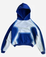 Berlinc Blues Crop Pullover Fleece Hoodie