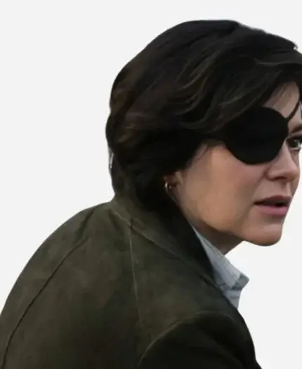 Bibi Garvey Tv Series Bad Sisters S02 Sarah Greene Suede Green Cropped Jacket