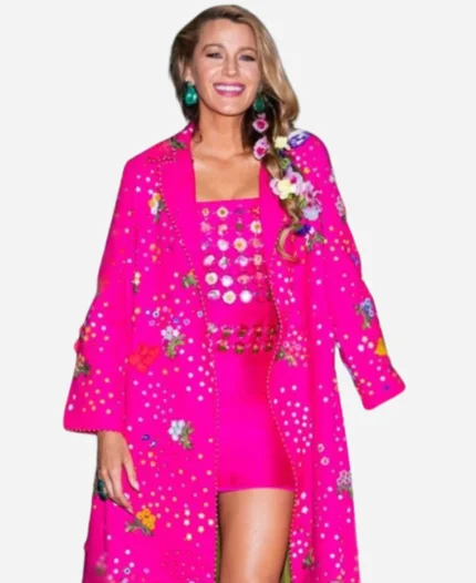 Blake Lively Pink Trench Coat