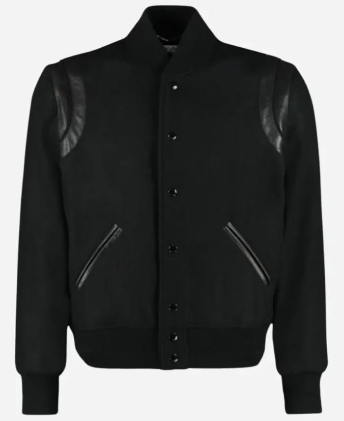 Bookie S02 Sebastian Maniscalco Black Bomber Jacket Front