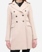 Bridget Kelly Tv Series Ringer Season 01 Sarah Michelle Gellar Pink Double Side Pocket Woolen Coat