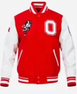 Bryce Harper Ohio State University Red and White With Leather Sleeves Varsity Jacket