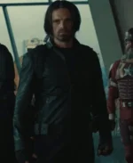Bucky Barnes Movie Thunderbolts 2025 Sebastian Stan Black Leather Jacket