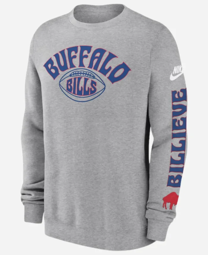 Buffalo Bills Charcoal Rewind Club Sweatshirt