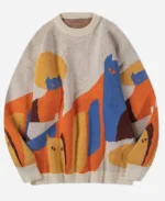 Bunkd S07 Trevor Tordjman Color Block Cat Oversized Sweater