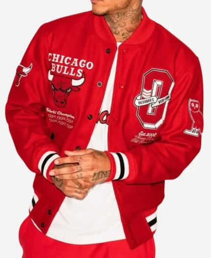 Chicago Bulls OVO Varsity Red Jacket