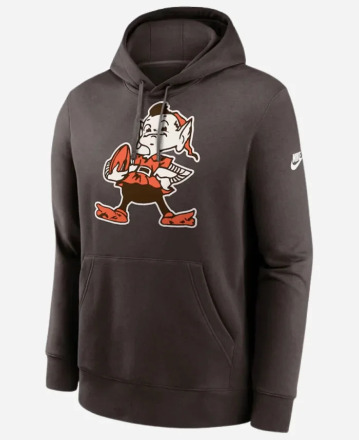 Cleveland Browns Heather Gray Rewind Club Logo Hoodie